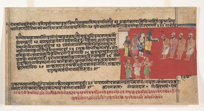 Side fra en spredt Bhagavata Purana antikke historier om Lord Vishnu, ca. 1630-50. af Unbekannt