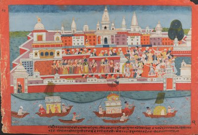 Side fra et spredt Bhagavata Purana-manuskript Life of Krishna, ca. 1775. af Unbekannt