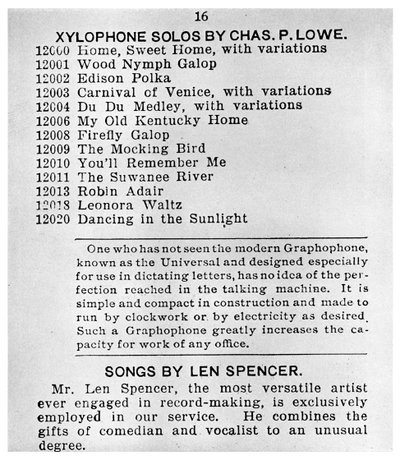 Side fra First Columbian Grammophone Catalogue, c1898 1956 af Unbekannt