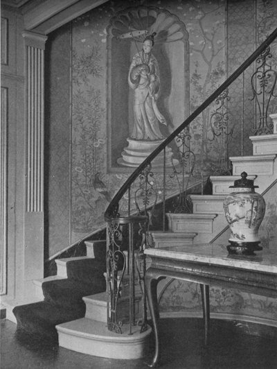 Malet dekoration, væg af trappen, hus til fru WK Vanderbilt, New York City, 1924 af Unbekannt