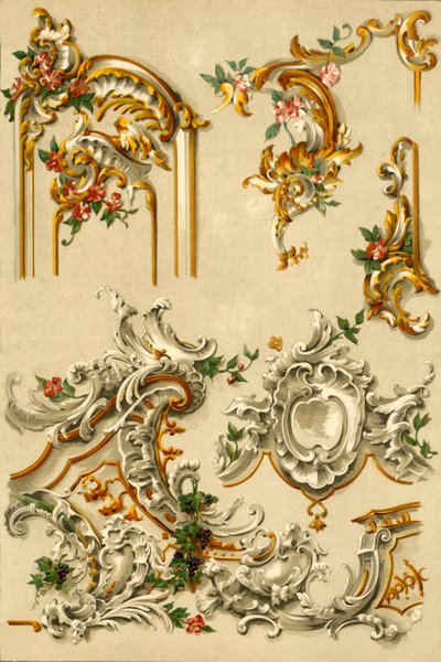 Malet gipsværk, Tyskland, 1700-tallet, 1898. af Unbekannt