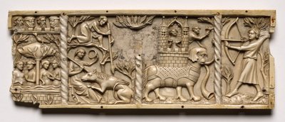 Panel fra en kiste med scener fra høviske romancer, 1330-1350 eller senere. af Unbekannt