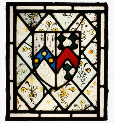 Panel med Heraldic Shield of Johnson, britisk, ca. 1500. af Unbekannt