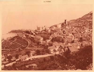 Panorama og udsigt over la Turbie, Monaco, 1930. af Unbekannt