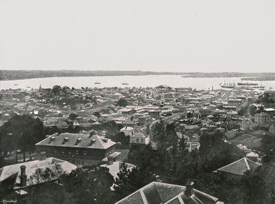 Panoramaudsigt fra bakkerne, Auckland, New Zealand, 1895. af Unbekannt