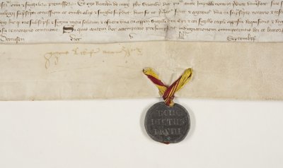 Pavelig Bull bekræfter charteret af biskop Henry Wardlaw, recto af Unbekannt