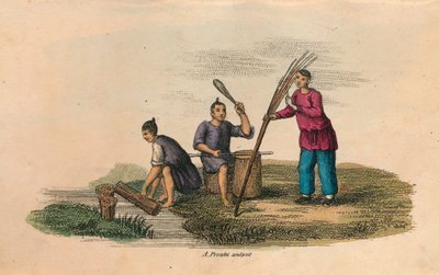 Papirfremstilling i Kina, AD 105, c1850 af Unbekannt