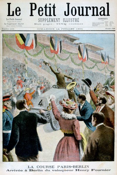 Paris Berlin Race, Ankomst af vinderen Henry Fournier, 1901 af Unbekannt