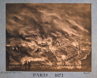 Paris i flammer, 1871 af Unbekannt