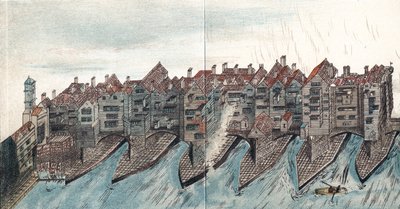 En del af Old London Bridge, c1600 af Unbekannt