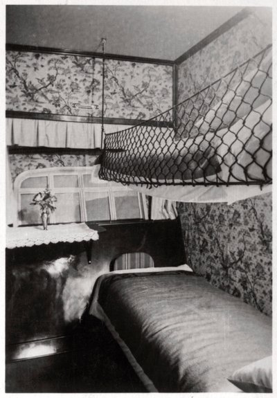 Passagerkabine om natten, LZ 127 Graf Zeppelin, 1933 af Unbekannt
