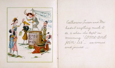 Pløkkedukker ved et suffragettemøde, c1910 af Unbekannt