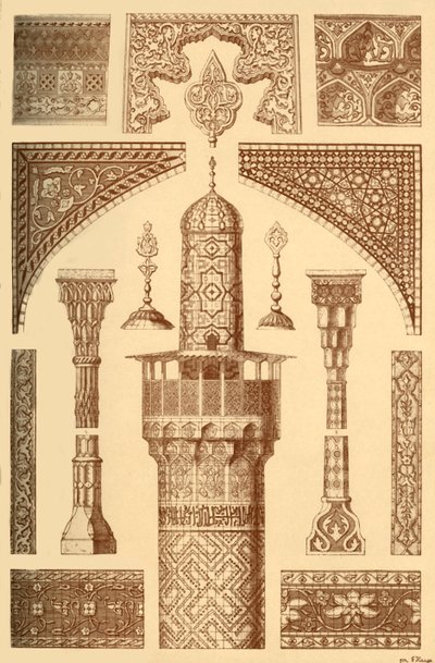 Persisk arkitektonisk ornament, 1898. af Unbekannt
