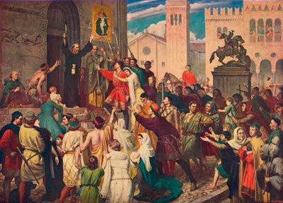 Eremitten Peter prædiker det første korstog, c1095 1905 af Unbekannt