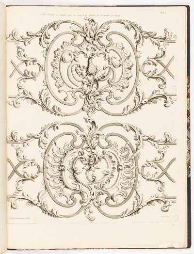 Petit Balçon og Next, der ser facaden til forfatterens hus (lille altan og andet grillværk fra Jean Lamours bopæl), pl. 23 i Samling af Låsesmedeværker af Unbekannt