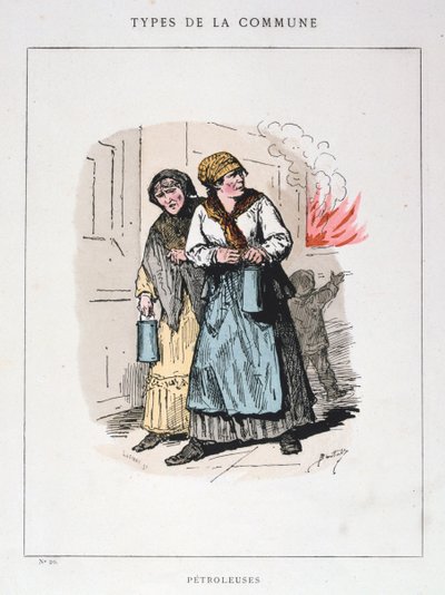 Petroleuses, Paris Kommune, 1871. af Unbekannt