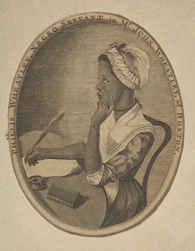 Phillis Wheatley, sort tjener for Mr. John Wheatley fra Boston, ca. 1773. af Unbekannt