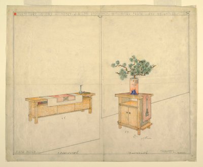 Piano Bench and Taboret, Henry J. Allen Residence, Wichita, KA, 1917 af Unbekannt