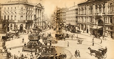 Piccadilly Circus - The Hub of the Universe: The Center of the World, 1900, 1933. af Unbekannt