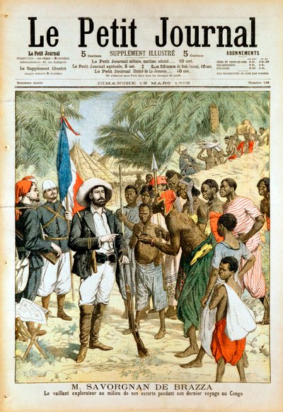 Pierre-Paul-Francois-Camille Savorgnan de Brazza, fransk opdagelsesrejsende og grundlægger af Brazzaville, 1905 af Unbekannt