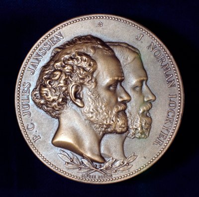 Pierre Janssen og Joseph Norman Lockyer, franske og engelske astronomer, 1868 af Unbekannt