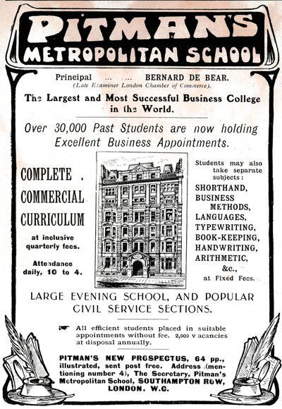 Pitmans Metropolitan School, 1906. af Unbekannt