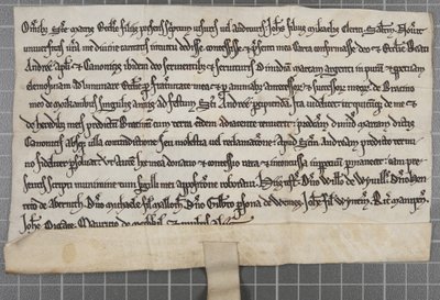 Pittance skrift: Charter, der giver almisser til kirken St Andrew the Apostle af Unbekannt