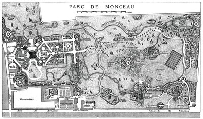 Plan af Monceau Park, Paris, 1778, 1885 af Unbekannt
