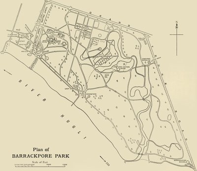 Plan over Barrackpore Park, 1925. af Unbekannt