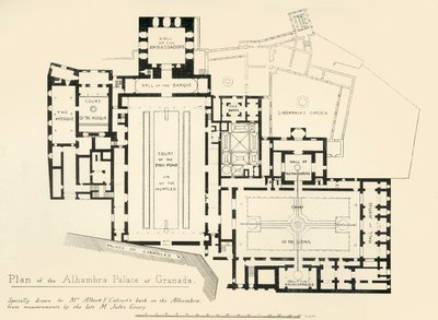 Plan over Alhambra-paladset i Granada, 1800-tallet, 1907. af Unbekannt