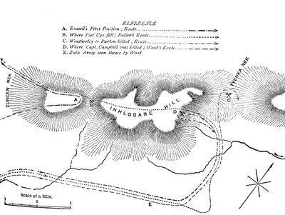 Plan for kampen på Inhlobane-bjerget, 28. marts 1979, c1880 af Unbekannt