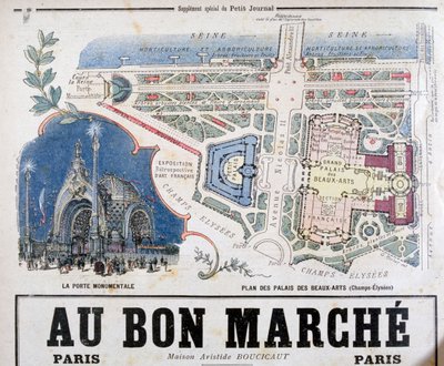 Plan over Monumental Port og Palace of Fine Arts, 1900 af Unbekannt