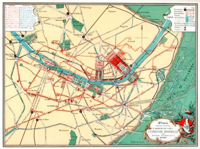 Plan for den universelle udstilling, Paris, 1889 af Unbekannt