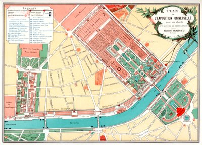 Plan for den universelle udstilling, Paris, 1889 af Unbekannt