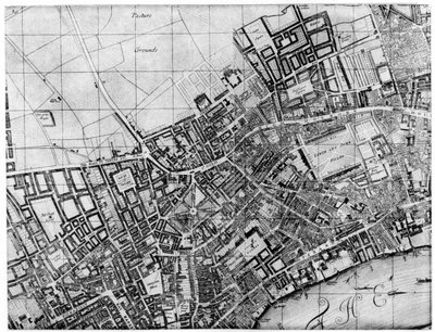 Plan for sognet St Giles, London, 1907 af Unbekannt