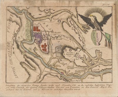Plan for den russiske hærs belejring af den tyrkiske fæstning Bender i november 1789, 1789. af Unbekannt