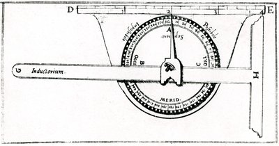 Planimeter brugt i forbindelse med et sæt kvadrat til opmåling, 1605 af Unbekannt