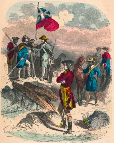 Plantning af det kongelige flag på ruinerne af Fort Duquesne, 1758 af Unbekannt
