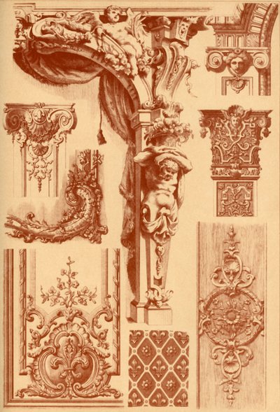 Gipsornamenter, Frankrig, 17. og 18. århundrede, 1898. af Unbekannt