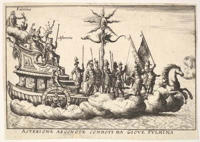 Plade 16: Argonaut Asterion ledet af en ung lynfigur Asterione argonote con..., 1664. af Unbekannt