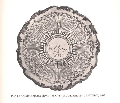 Plade til minde om WG Graces hundrede århundrede, 1895 1912 af Unbekannt