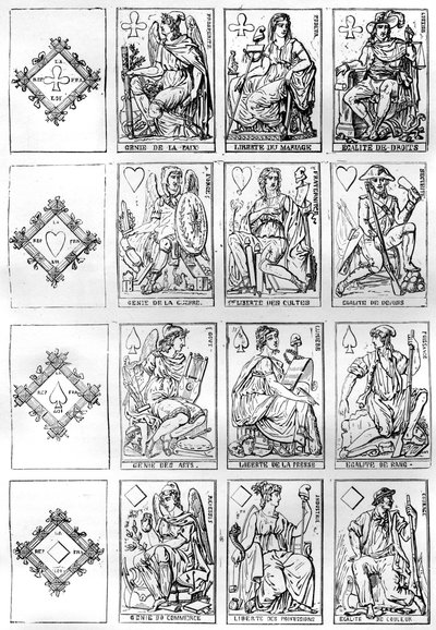 Den franske republiks spillekort, 1790 1882-1884 af Unbekannt