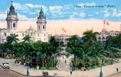 Plaza de Armas, Lima, Peru, begyndelsen af det 20. århundrede af Unbekannt