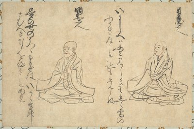 Poetiske udødelige fra det buddhistiske præsteskab Shakkyo Kasen Emaki, 1300-1400-tallet. af Unbekannt