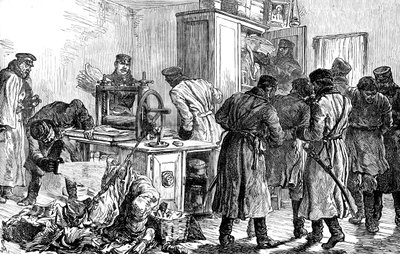 Politi opdager en nihilist trykkeri, Skt. Petersborg, Rusland, 1887 af Unbekannt