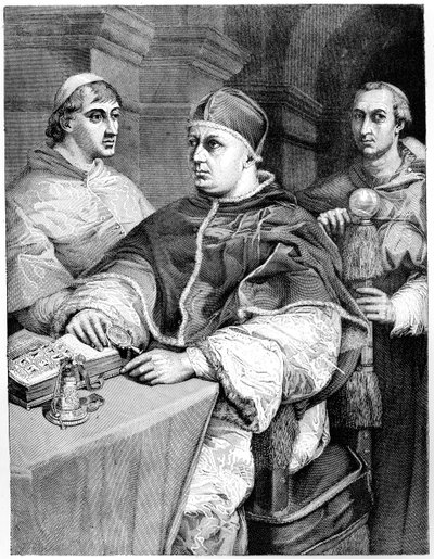 Pave Leo X, Giulio de Medici, den fremtidige pave Clemens VII og kardinal de Rossi, 1882 af Unbekannt