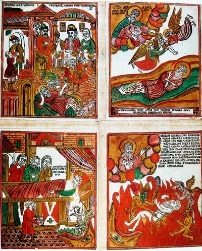 Populært russisk religiøst tryk, 1800-tallet af Unbekannt