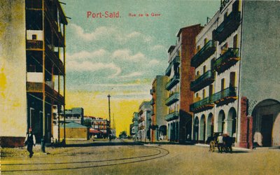 Port Said. Stationsgade, c1900 af Unbekannt