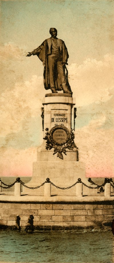 Port Said. - Statue af Ferdinand de Lesseps, c1918-c1939. af Unbekannt