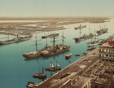 Port Said, Suez, ca. 1900 (farvefotokrom) af Unbekannt